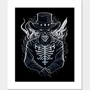 Skull cowboy with hat cowboy skeleton Posters and Art